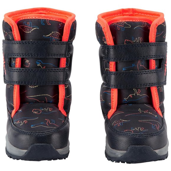 NEW Carter's Kids Waterproof Light Up Red Orange Dinosaur Doodle Snow Boot Shoes - Picture 1 of 4